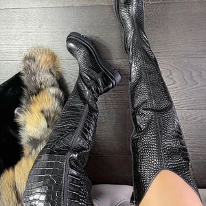 Jenniferle caiman thigh high boots